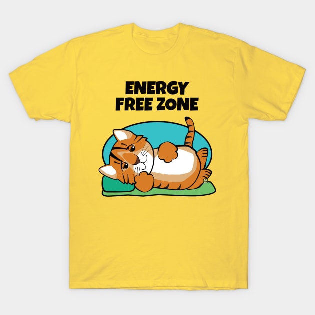 Energy Free Zone Tiger Cat T-Shirt by Sue Cervenka